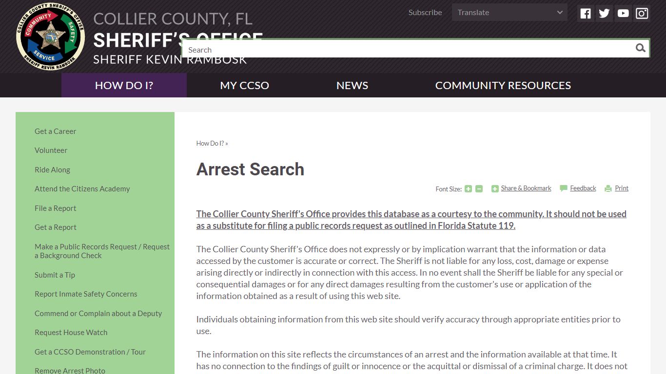 Arrest Search | Collier County, FL Sheriff